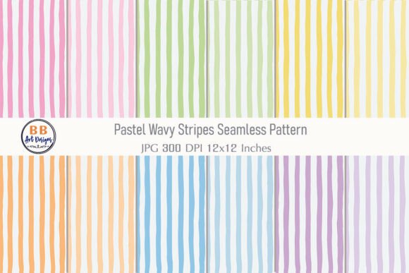 Download Pastel Wavy Stripe Pattern Digital Paper - Wavy Collection