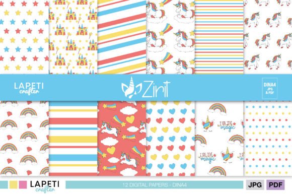 Download Unicorn Digital Paper Pack for Crafting - Premium Resources