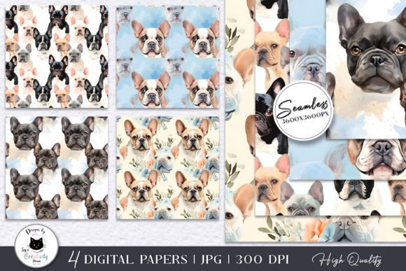 Download Seamless Bulldog Dog Digital Paper Set - Digital paper set Collection