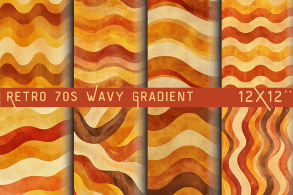 Download Retro 70s Wavy Gradient Paper - Wavy Collection